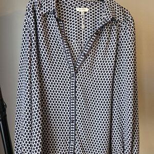 Max Studio Geometric Black and White Top